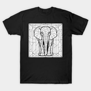 Stained Glass Elephant (White) T-Shirt